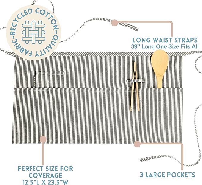 MEEMA Chef Waist Apron Cotton Fabric |Washable & Breathable Waitress & Server - Image 4