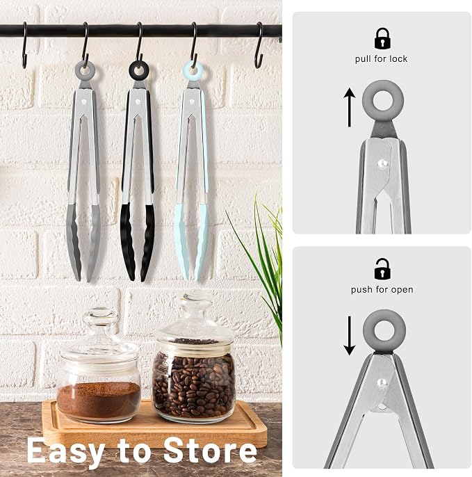 Hotec Mini Silicone Kitchen Tongs - Image 5
