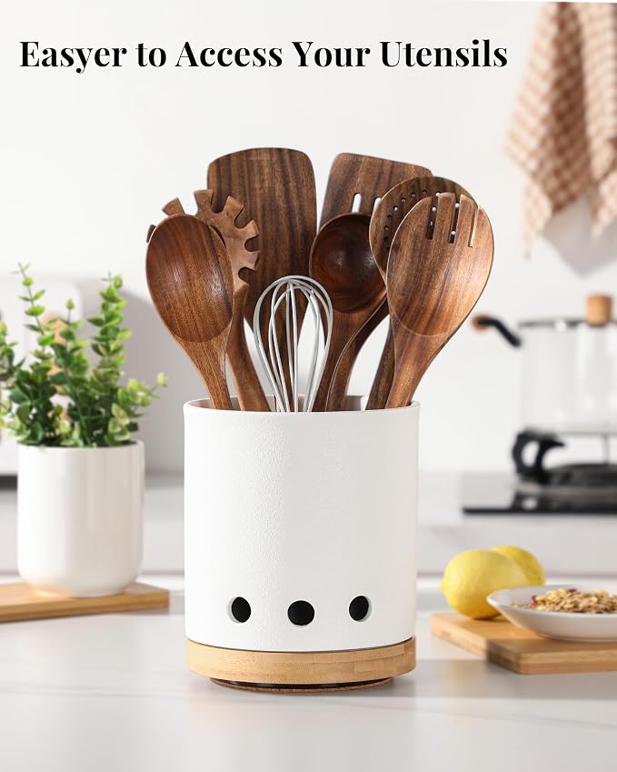 LoeJan 360° Rotating Ceramic Utensil Holder - Image 5