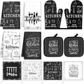 Bencailor 12 Pcs Farmhouse Kitchen Decor and Accessories Sets 4 Black and White by Bencailor