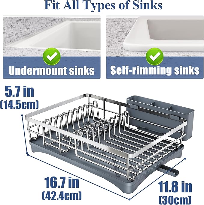 SNTD Dish Drying Rack for Kitchen Counter - Image 5