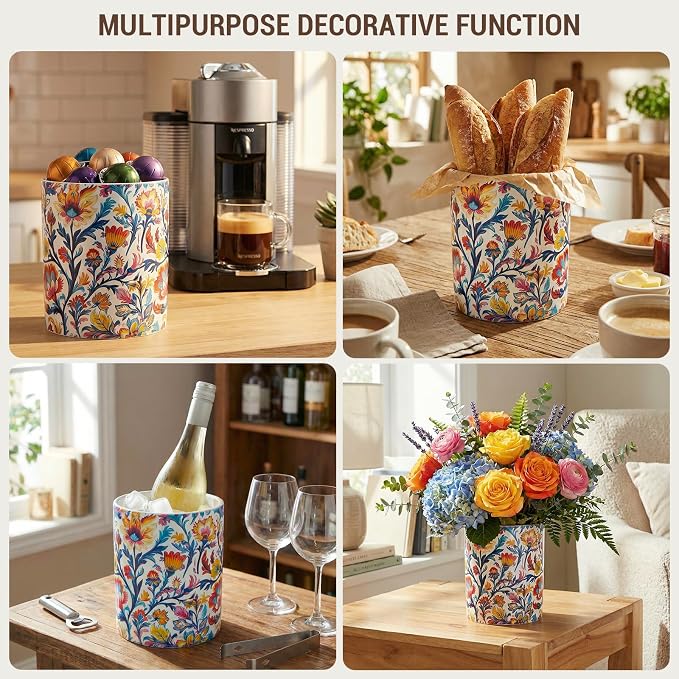 MyGift Vibrant Paisley Floral Ceramic Kitchen Utensil Holder – Decorative Crock - Image 6