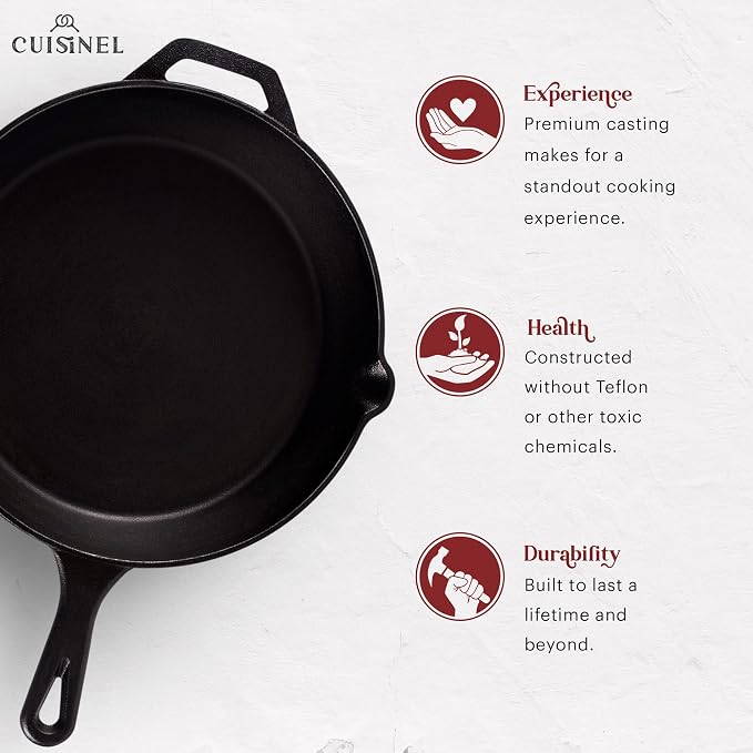 Cuisinel Cast Iron Skillets Set - Image 3