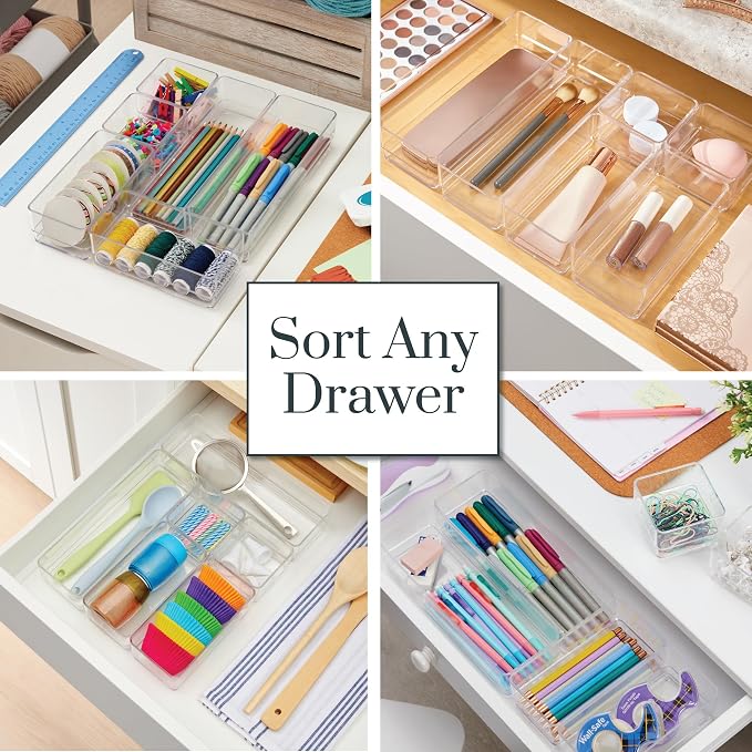 STORi SimpleSort Drawer Organizer Bins 6 pc Set, Bathroom Organizers and Storage - Image 4