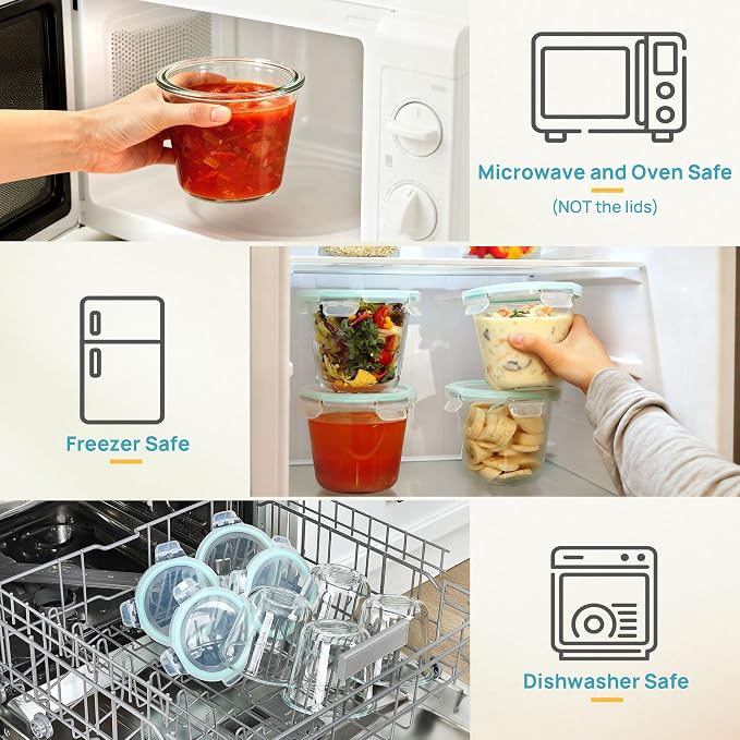 Vtopmart 5Pack 24oz Glass Storage Containers - Image 7