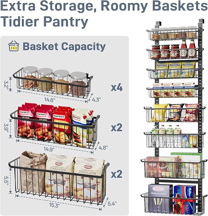 Over The Door Pantry Organizer, 8-Tier Over The Door Organizer - Image 5