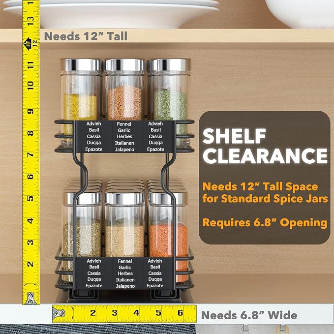 SpaceAid Pull Out Spice Rack Organizer - Image 4