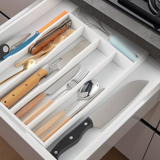 Expandable Bamboo Kitchen Drawer Organizer - Image 5