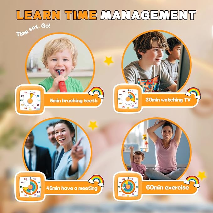 Visual Timer for Kids 60 Minute, Rainbow Countdown Clock - Image 7