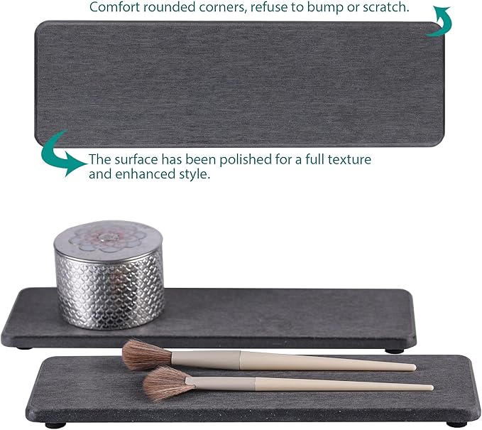 NiuYichee 2 Pcs Water Absorbing Stone Trays, Kitchen/Bathroom Sink Soap Dish - Image 5