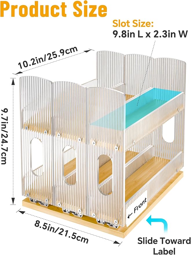 NiHome Bamboo Pull-Out Spice Rack Organizer - Image 7