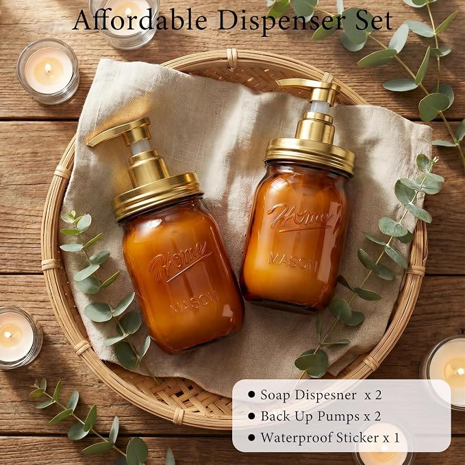 Amolliar Plastic Mason Jar Soap Dispenser - Image 7