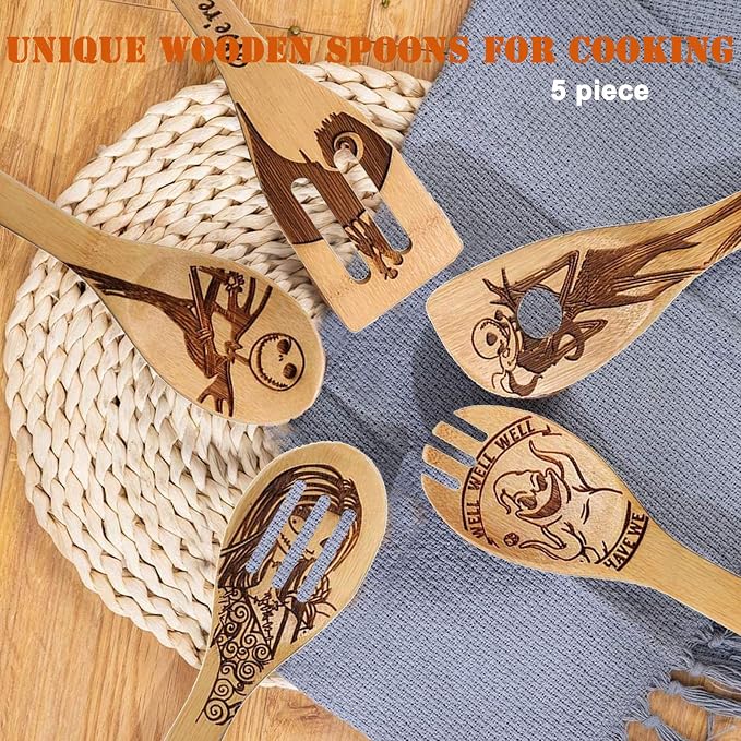 Jack Skellington Wooden Spoons for Cooking Utensils Set - Image 5
