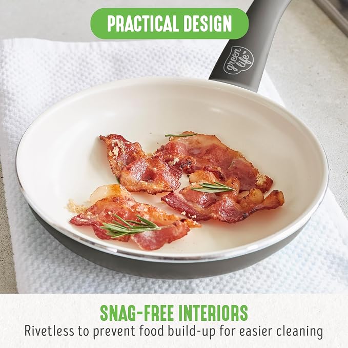 GreenLife Non Stick Fry Pan Set, Non-Toxic PFAS-Free Ceramic Skillets, - Image 8