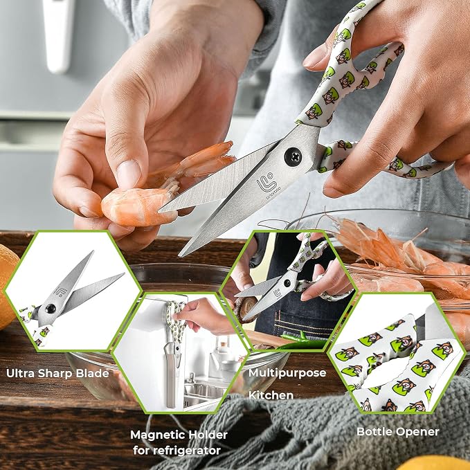 Linoroso Kitchen Scissors Heavy Duty Kitchen Shears - Image 3
