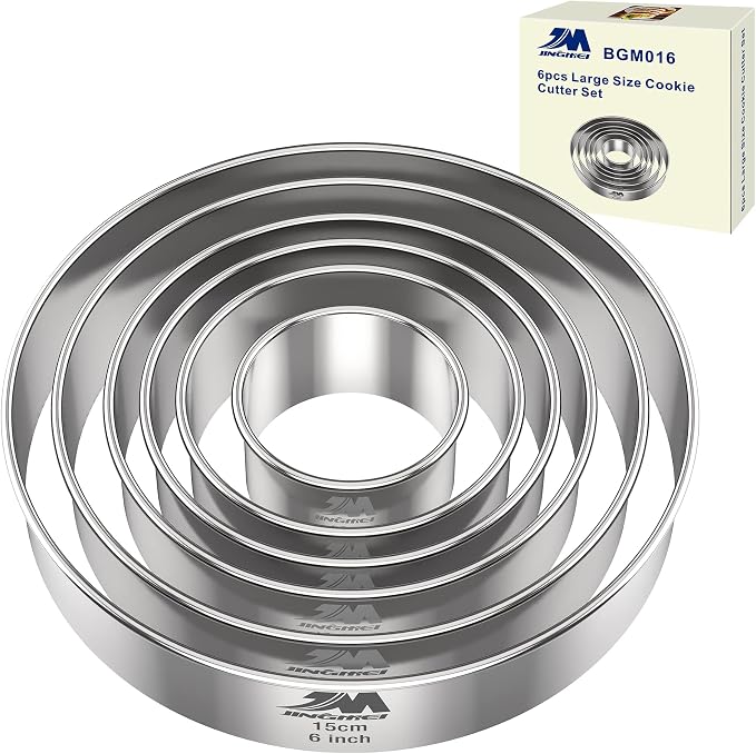 M JNGMEI 6 Pieces Stainless Steel Cookie Cutter Set 2'' by MJINGMEI