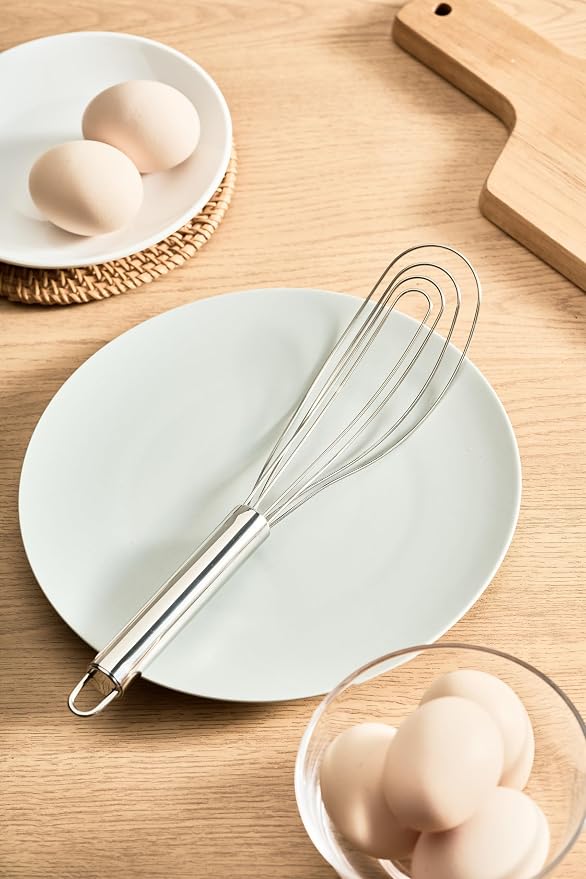 10.63" Stainless Steel Flat Whisk, Egg Beater - Image 5