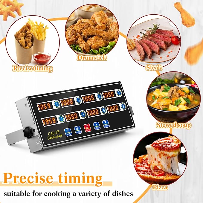 Relaxweex 1 Pack Commercial 8 Channel Digital Kitchen Timer, Wall Mount or - Image 7