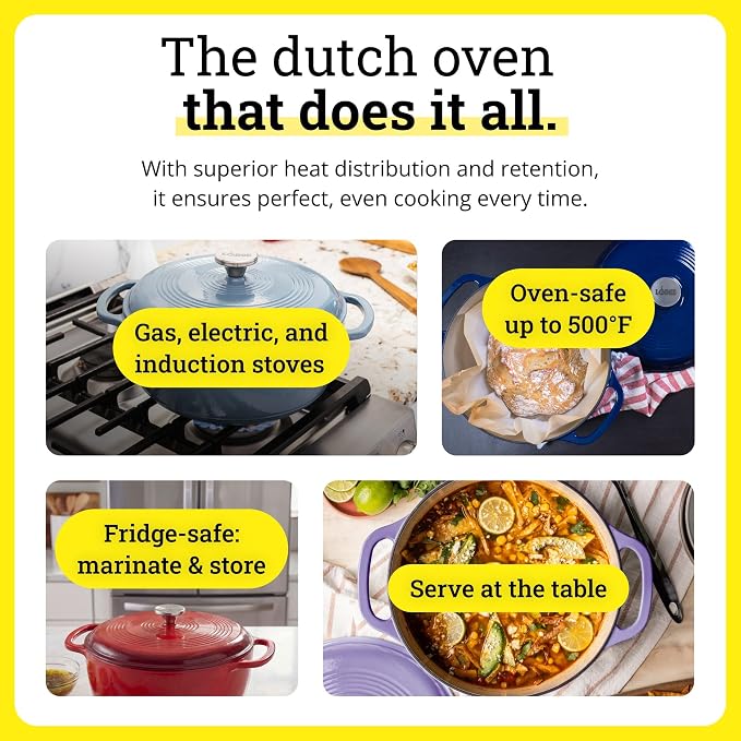 Lodge 3 Quart Enameled Cast Iron Dutch Oven - Image 4
