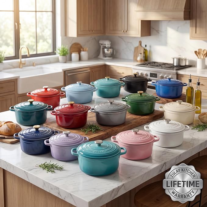 Zulay Kitchen 5 Quart Enameled Cast Iron Dutch Oven Pot - Image 7