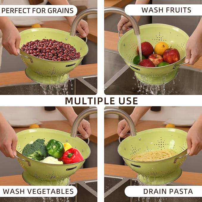 Metal Colander 2 Pack, Strainer Bowel - Image 6