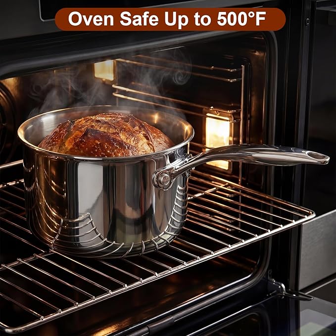 Cook N Home Stainless Steel Sauce Pan - Image 2