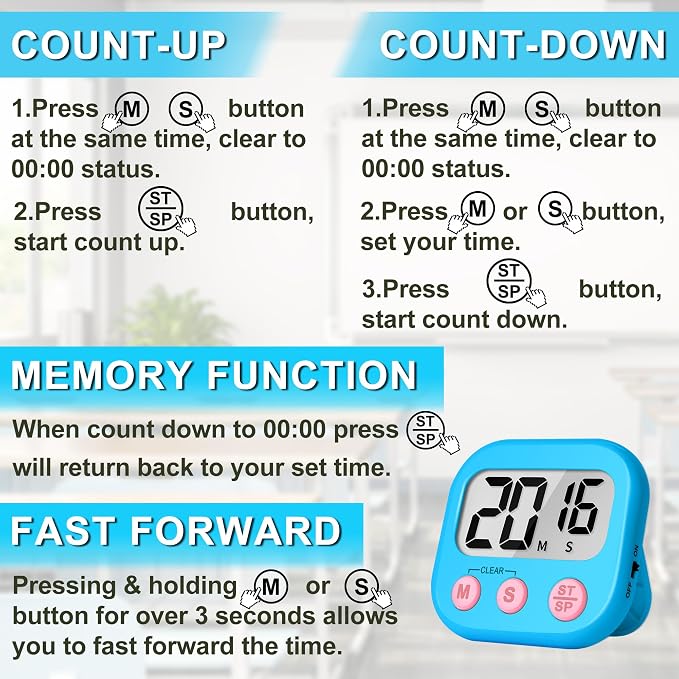 ZILLEEN Classroom Timer for Kids Teachers 2 Pack Digital Timers - Image 8