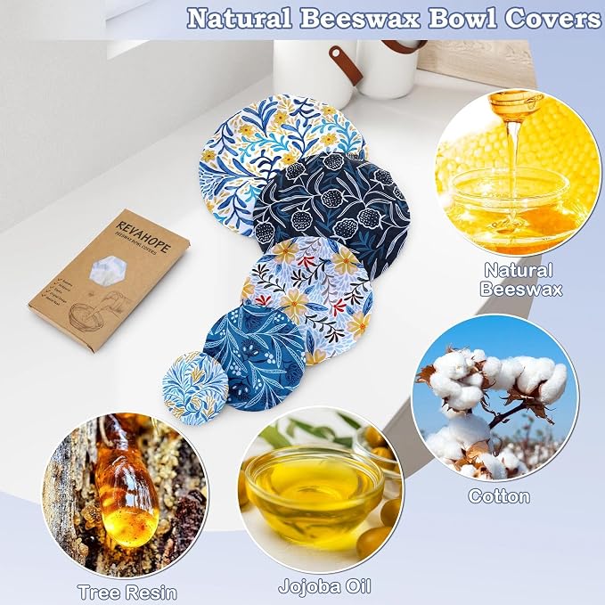 5-Size Reusable Beeswax Bowl Covers - Image 3