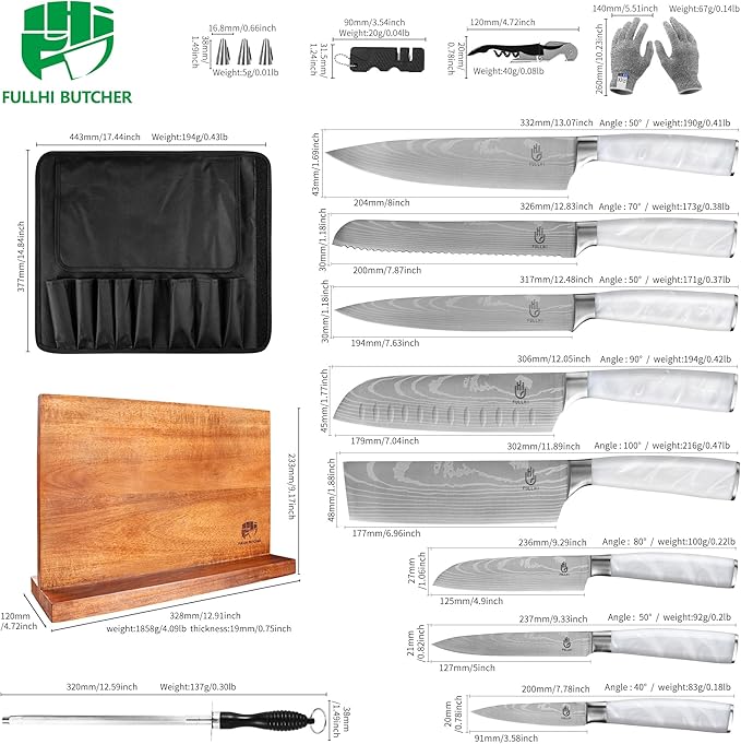 FULLHI 15pcs Japanese Knife Set - Image 2
