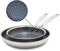Blue Diamond Hybrid Nonstick Stainless Steel 8” & 10” Frying Pan Skillet Set by BlueDiamondCookware
