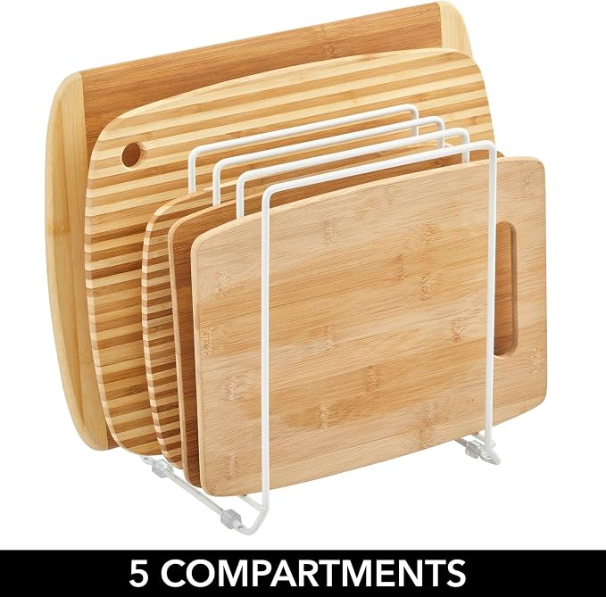 mDesign X-Large Steel Storage Tray Organizer Rack - Image 4