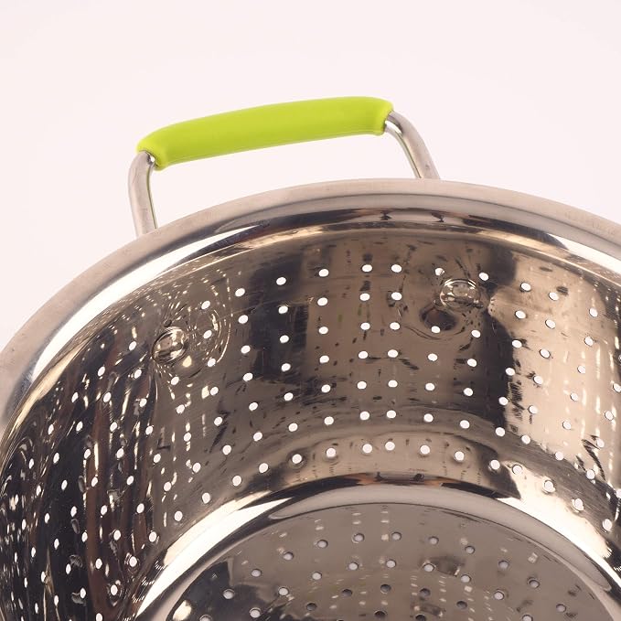 Stainless Steel Deep Colander Micro-perforated 2.5 Quart Metal Food Strainer - Image 6