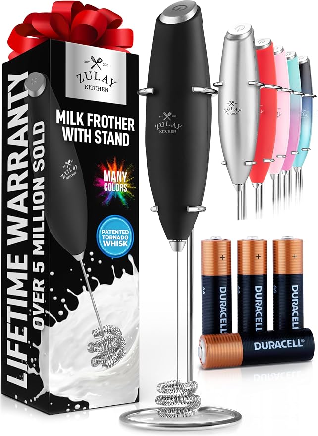 Zulay Kitchen Patented Tornado Triple Whisk Milk Frother by ZulayKitchen