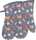 Oven Mitts Gloves 1 Pair Heat Resistant 480 ℉ Non Slip Clear Silicone Printed by REDLMLDETA