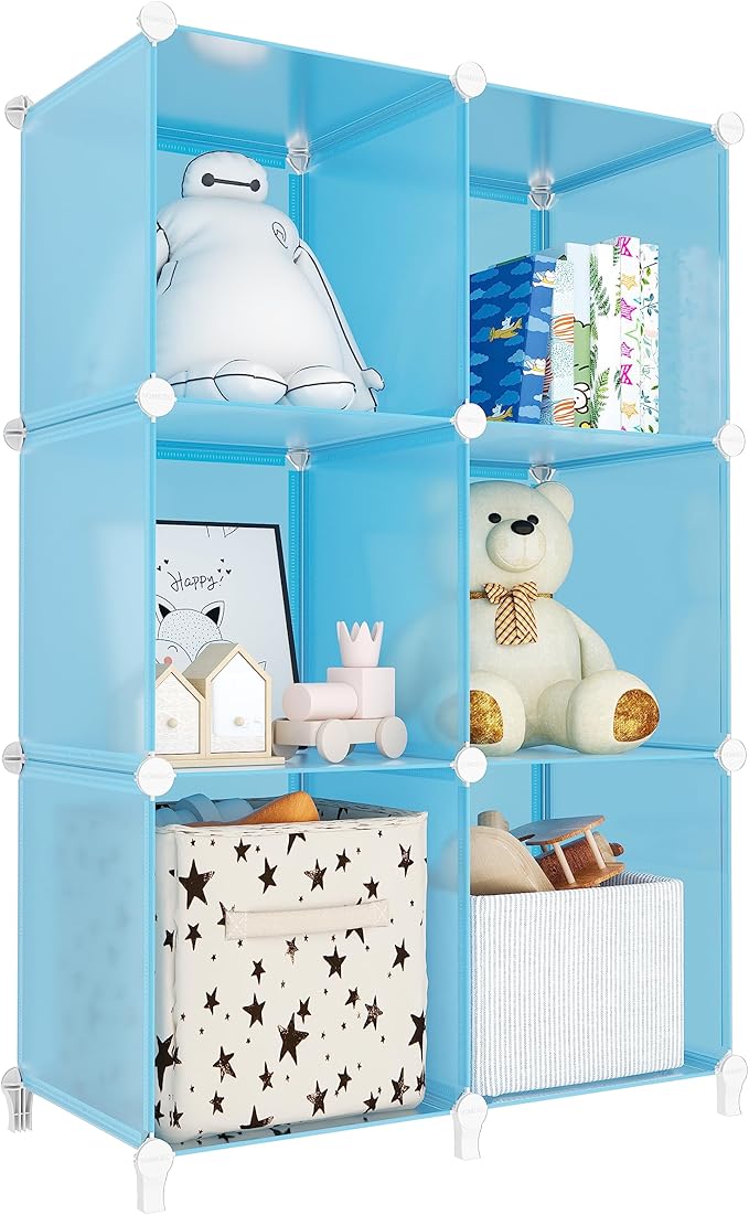 Portable Closet 6 Cube Closet Organizer and Storage Shelf Bookcase by DecorateYourHome