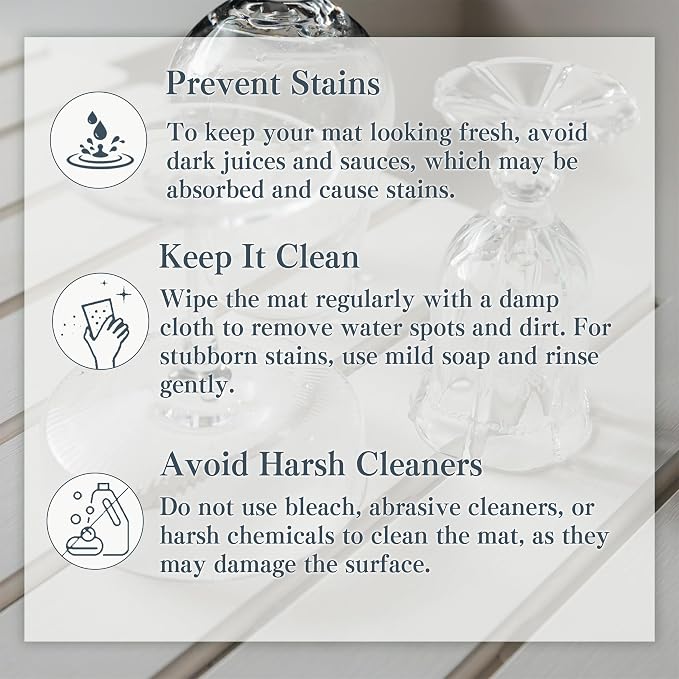 2pcs Stone Dish Drying Mat for Kitchen Counter, Quick-Dry Diatomaceous Earth - Image 5