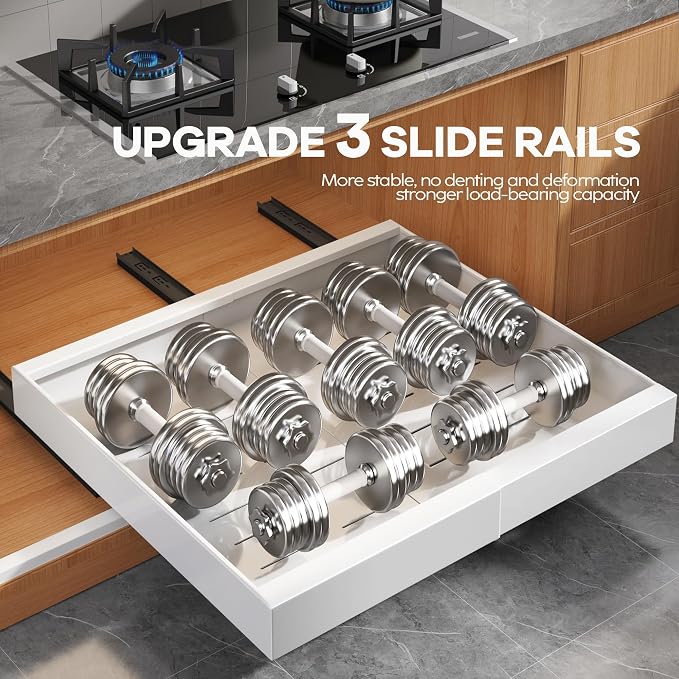 Seinloes 4 Pack Expandable Width Pull Out Cabinet Organizer 21" Deep - Image 5