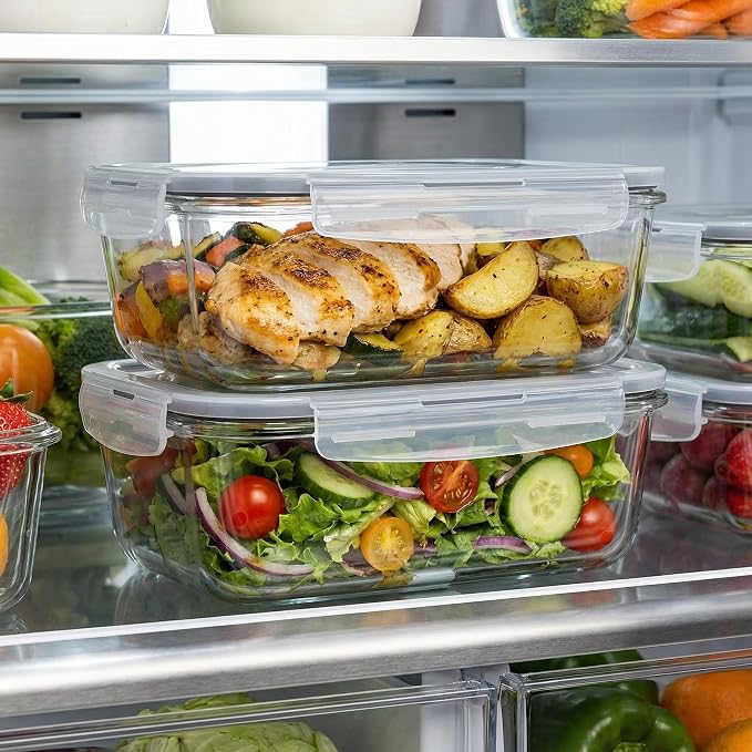 5 Pack 36oz Borosilicate Glass Food Storage Containers Set - Image 7