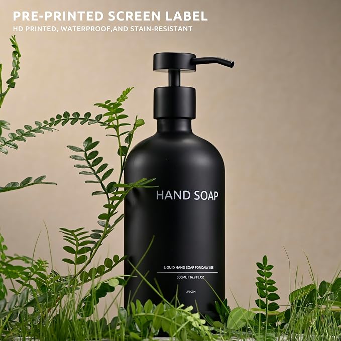 Glass Soap Dispenser Bathroom Set by Janxin, Foaming Kitchen soap Dispenser - Image 3