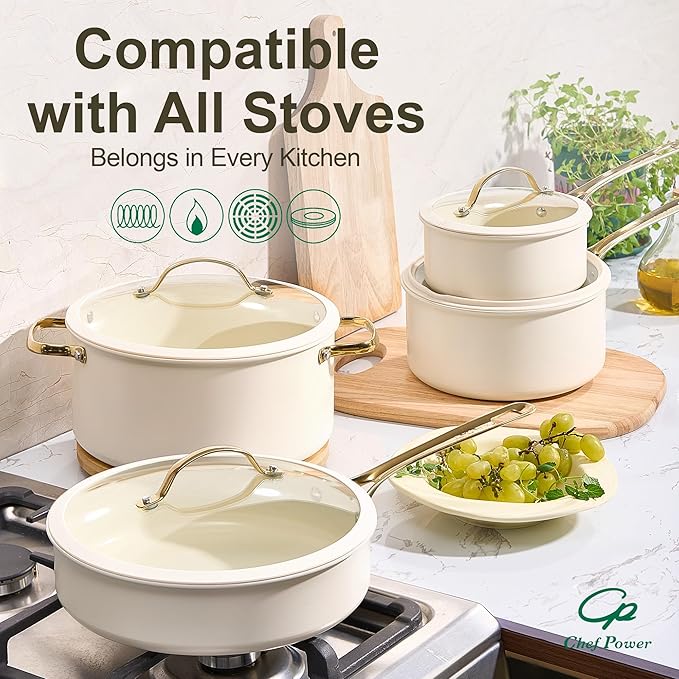 Chef Power Ceramic Cookware Sets, Cookware Set - Image 5
