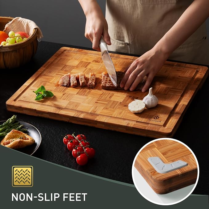 Extra Large Bamboo Cutting Board Non Slip Over Sink Kitchen 2025 First - Image 2