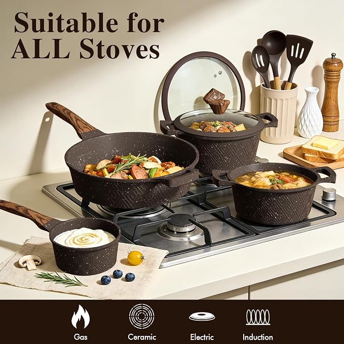 Umite Chef 26PCS Pots and Pans Set Non Stick, Nonstick Cookware Sets, Induction - Image 6