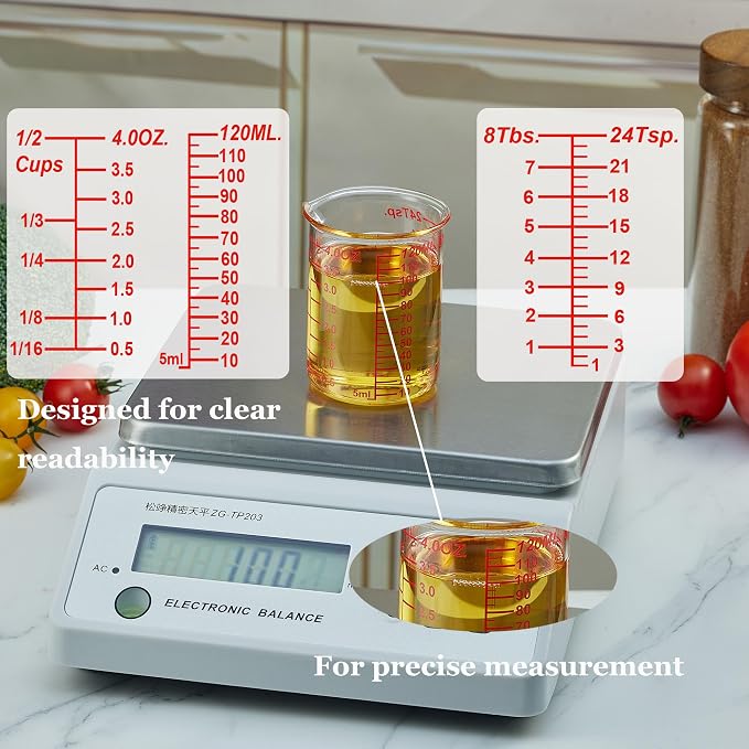 120 ML/4OZ High Borosilicate Glass Measuring Cup-V-Shaped Spout, Glass - Image 3
