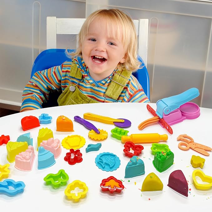 Dough Tools Play for Kids- Toy Accessories Include Stamps Cutter Scissor Roller - Image 4