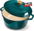 MUELLER HOME 7.5 QT Enameled Cast Iron Dutch Oven, Heavy-Duty Casserole Dish by MUELLERHOME