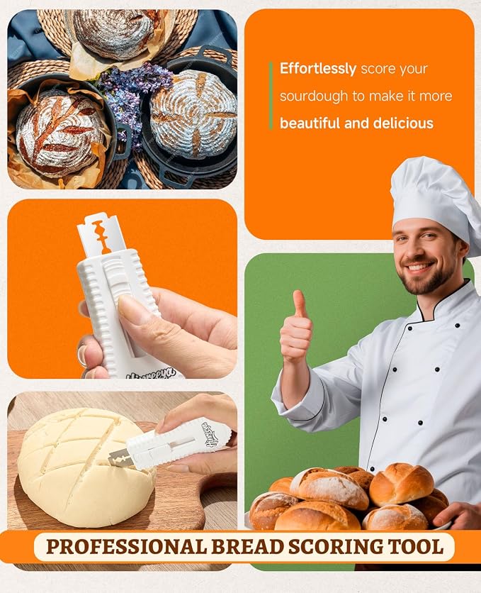 Bread Lame with Magnetic Push-Pull Design, Sourdough Scoring Tool with 5 - Image 6