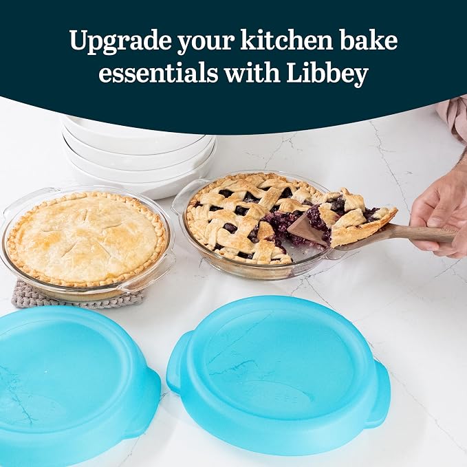 Libbey Baker’s Premium 2 Piece Glass Pie Plate, Space Saving Casserole Dish Set - Image 2