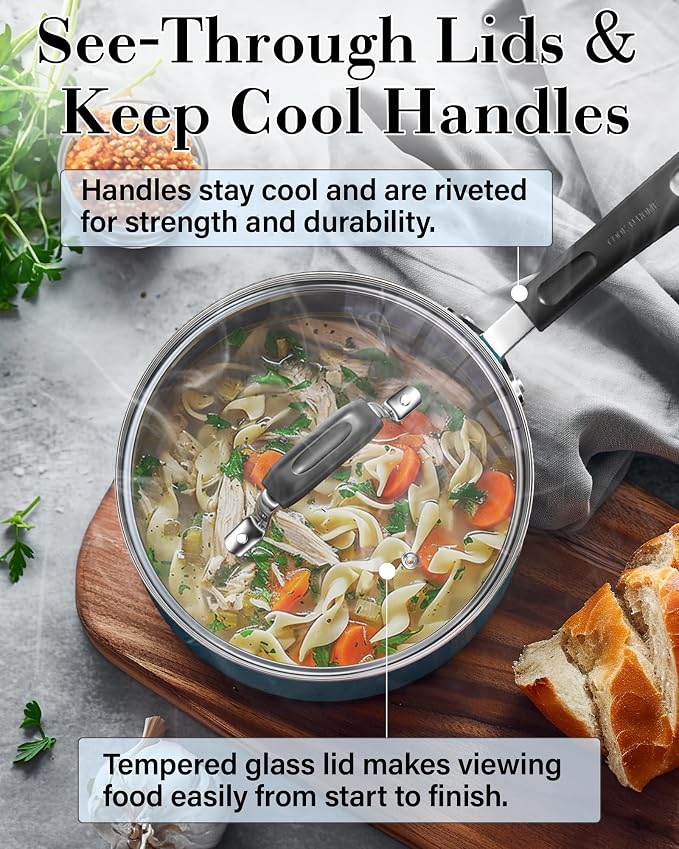 Cook N Home Pots and Pans Nonstick Cookware Set 12-Piece, Kitchen Cooking Set - Image 6