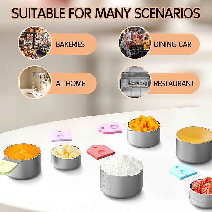 Magnetic Measuring Cups, 7 Stainless Steel Nesting Measuring Cup Set - Image 4