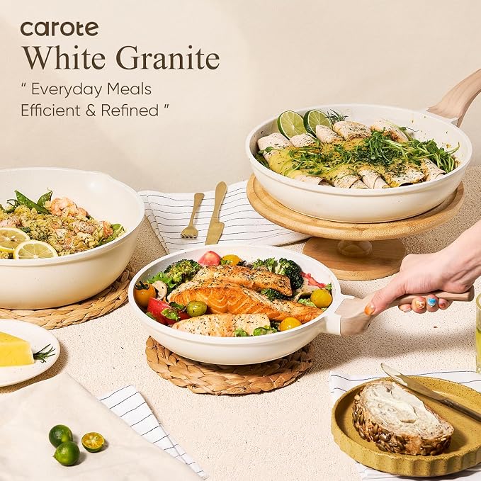 CAROTE 14 Pcs Pots and Pans Set Nonstick, Cookware Set Kitchen Cooking Set - Image 9